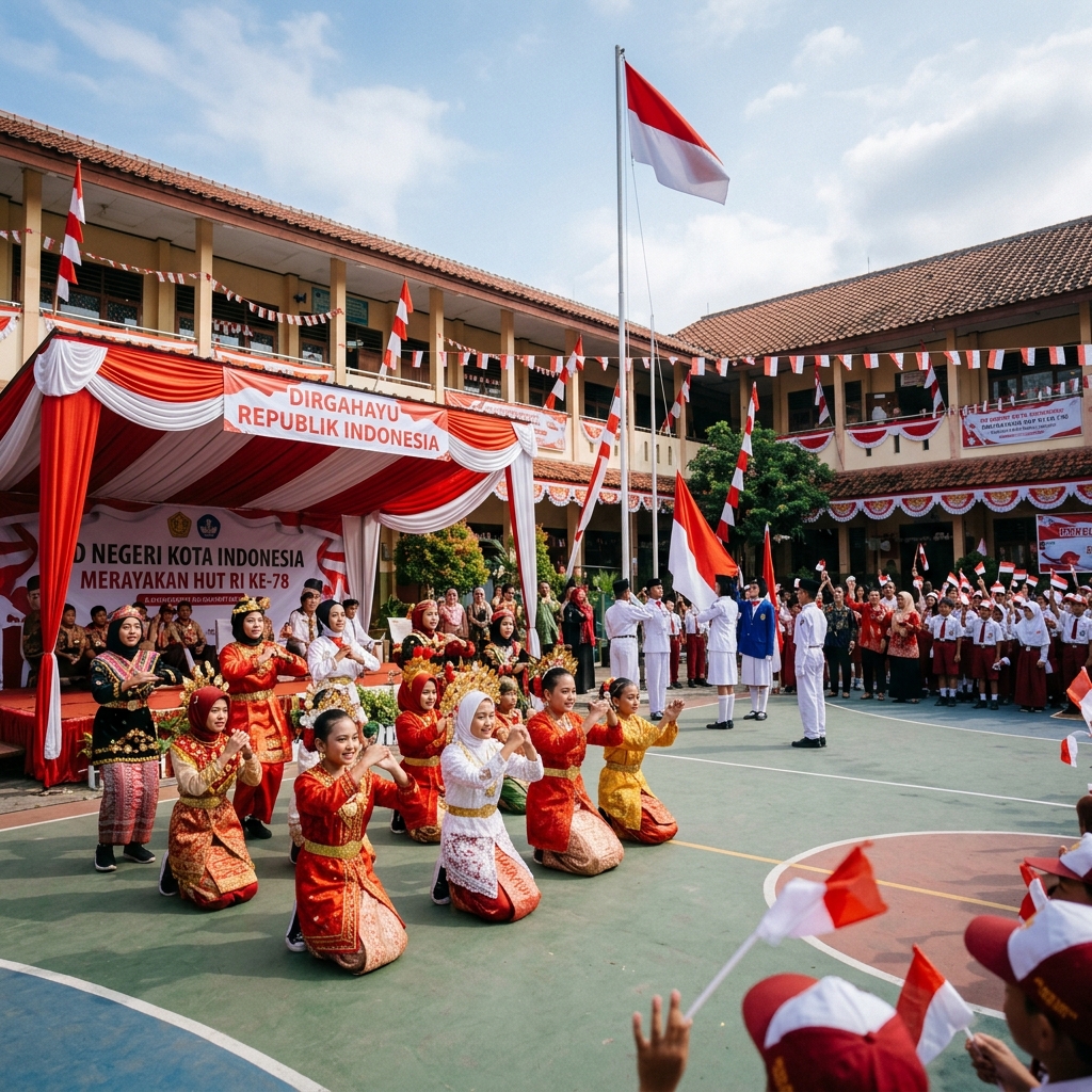 Perayaan Hari Kemerdekaan RI ke-80 di SMP Indonesia